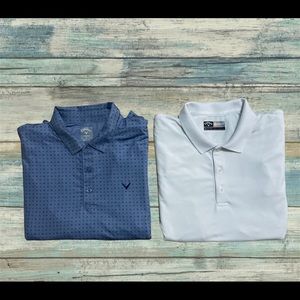 MENS XLARGE Lot of 2 Blue & White Callaway Opti-Dri Polo